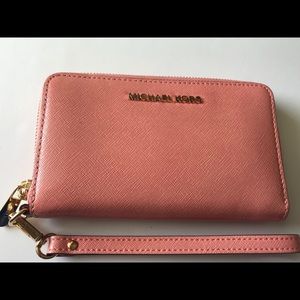 Leather zip wallet/cell phone case